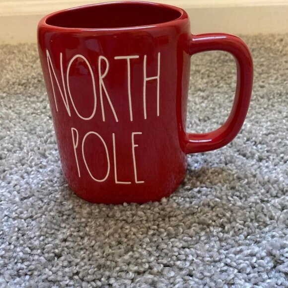 Rae Dunn Artisan Collection "North Pole" Red Ceramic Coffee Mug - Picture 1 of 3